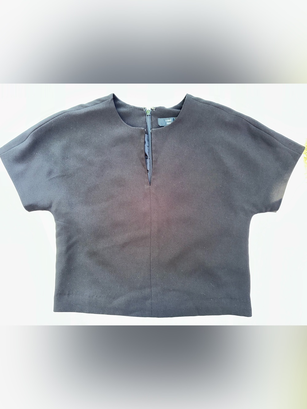 J. Crew Black Short-Sleeve Zip Front Shirt